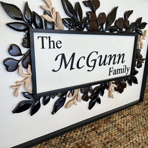 Personalized Family Name Sign Custom Last Name Wood Sign With Greenery ...