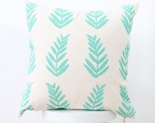 fern leaf print colorful throw pillows tropical fern paradise green SALE