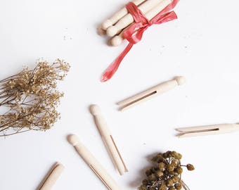 Natural Wood Clothespin | vintage inspired wooden clothes pegs