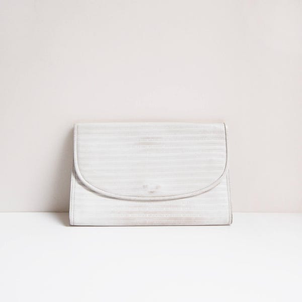 Blanc de Tina Bag | vintage mario valentino | white leather clutch evening bag