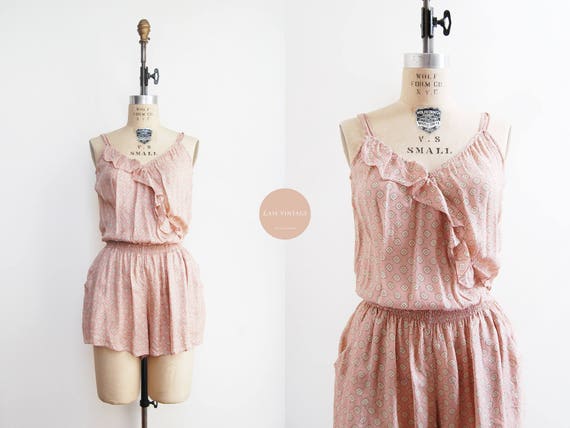 pink silk playsuit