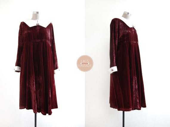 Rosywood Dress | xl | 70s korea vintage | burgundy