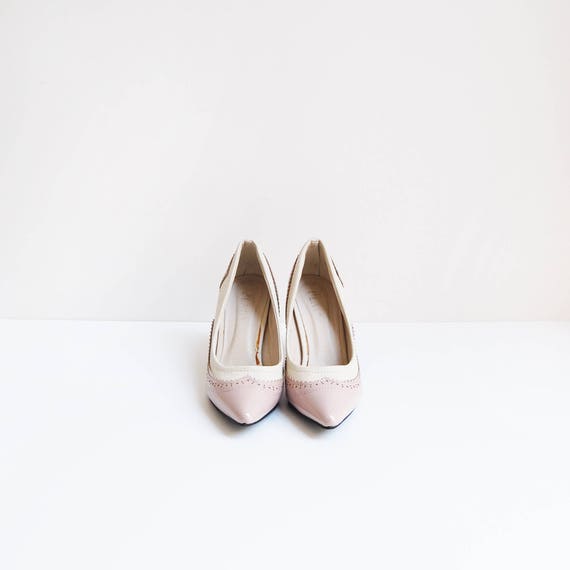Rosa Grace Heels | vintage | pink beige leather o… - image 2
