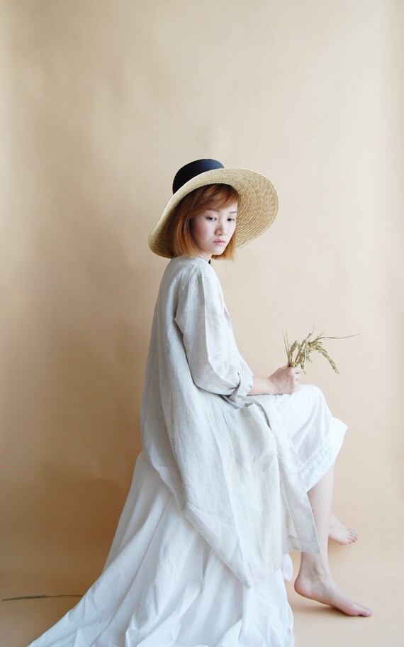 long cream duster coat