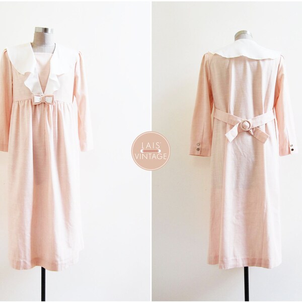 Mai Flower Dress | s/m | millésime japonais des années 1960 | robe en linge rose