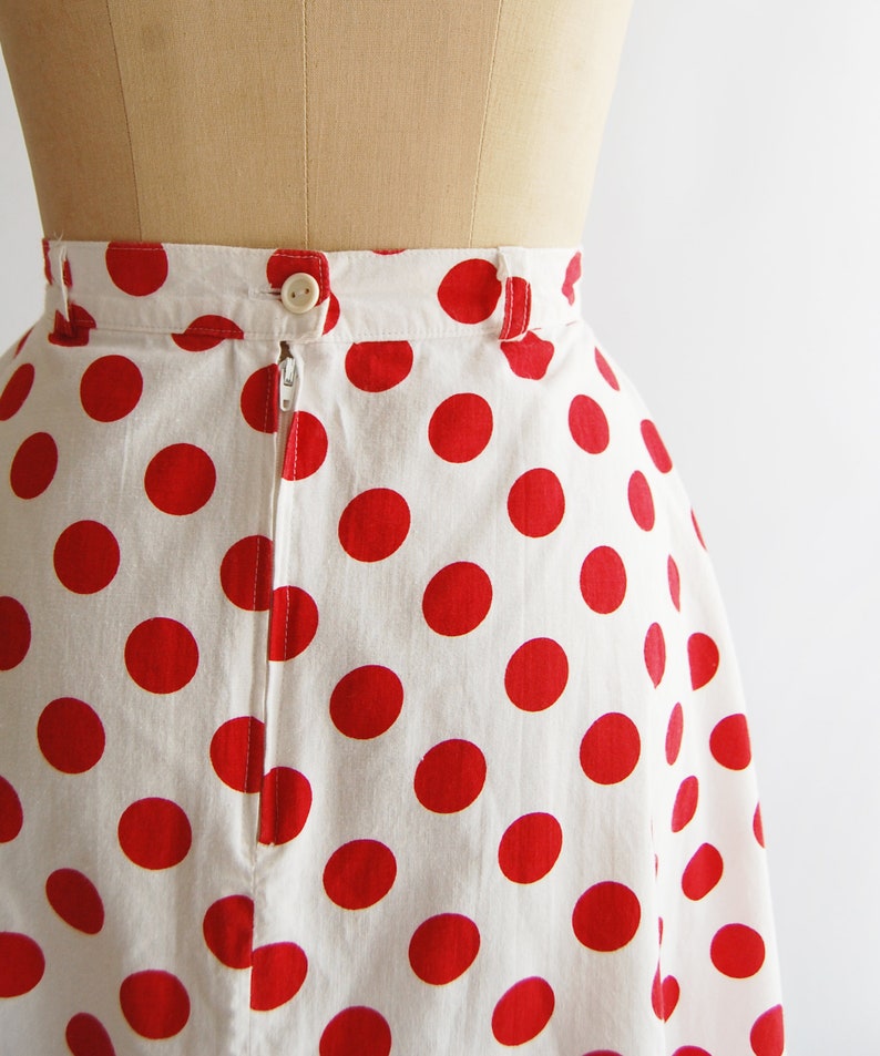 Ms. Minnie Skirt Vintage Red Polka Dot Cotton Skirt - Etsy