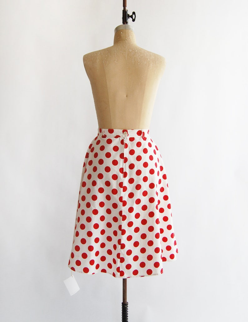 Ms. Minnie Skirt Vintage Red Polka Dot Cotton Skirt - Etsy