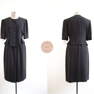 Lady in Black Dress | s | 1940s japan vintage | little black suit dress