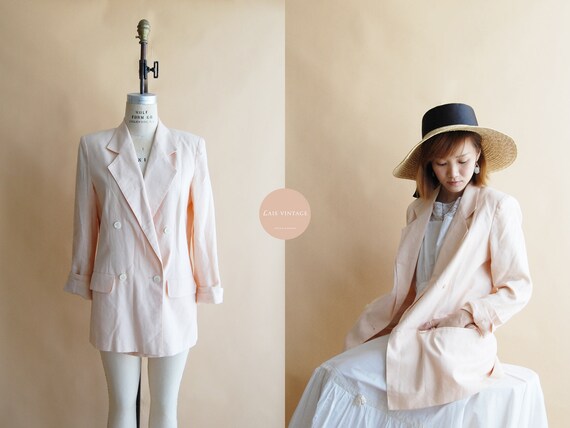 Rosalie Linen Blazer | french vintage | pale pink