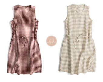 knee length dresses for ladies Women's Hemp Cotton Short Sleeve Dress | Summer Dresses main image 0