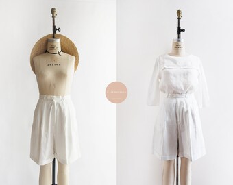 Le Marin Blanc Pants | vintage white cotton shorts