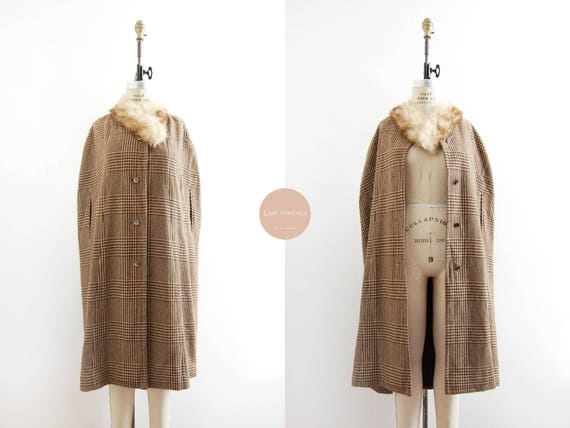 London Sparrow Cape | japanese vintage | plaid tw… - image 1