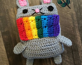 Custom rainbow barfing cat scarf