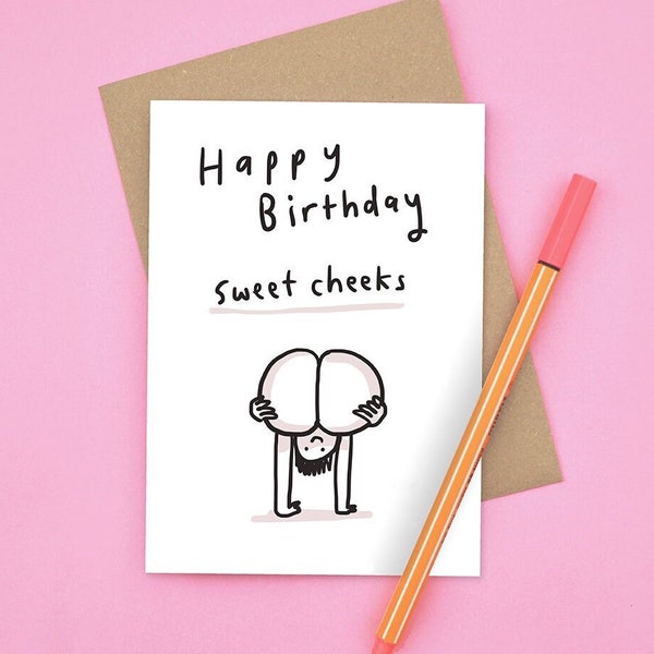 Sweet Cheeks Cheeky Birthday Card