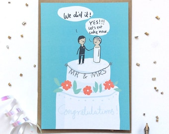 Mr & Mrs congratulations wedding card