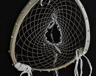 Dreamcatcher #1313- Three Deer Ribs- Native American Tribal Art