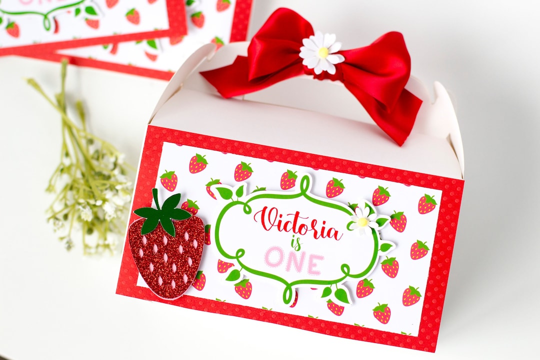 Cajitas fresas/ Cajitas fresas cumpleaños/ Cajitas FRESA/ Tuti Etsy