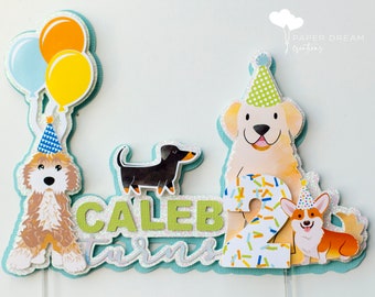 PAWTY cake topper/ PUPPY party cake topper/ Dog Party topper/ DOG pawty cake topper