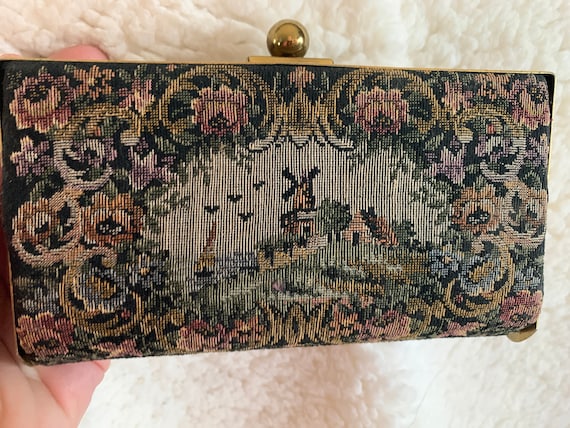 Vintage Trina needlepoint clutch