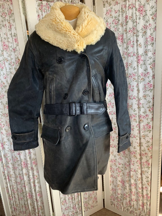 1920’s horsehide shearling lined barnstormer coat.