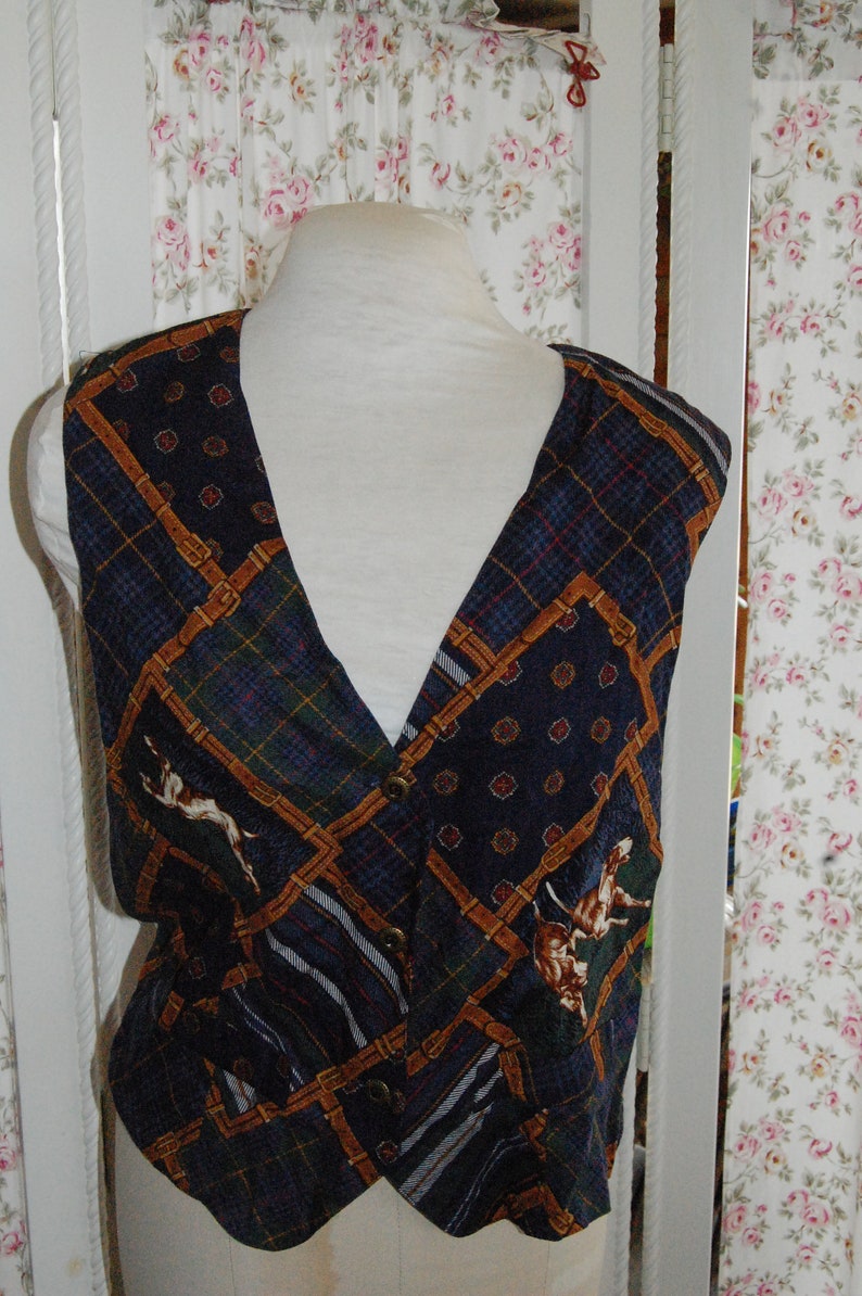 Koret City Blues dog print reversible ladies vest SZ Medium.