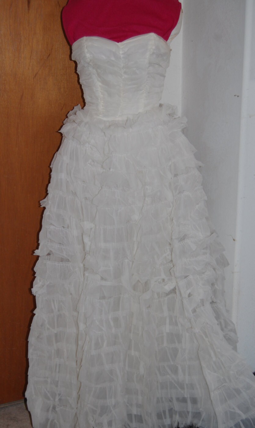 white cotillion ball gowns