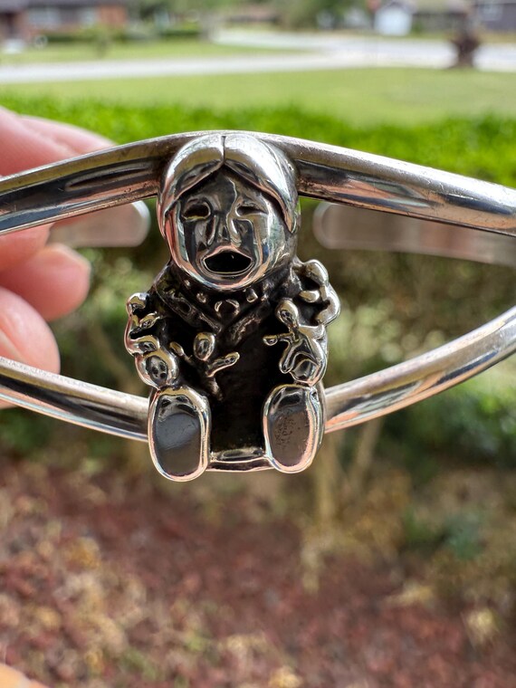 Navajo Story Teller  Native American sterling silver cuff bracelet