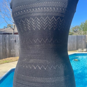 Vintage Ralph Lauren black knit dress LBD