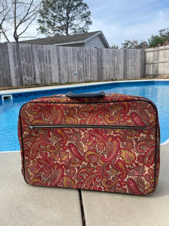 Vintage Fabric Paisley Suitcase by K 