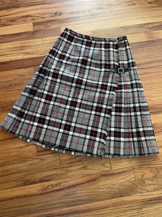 Vintage tartan Brendella Irish wool plaid skirt