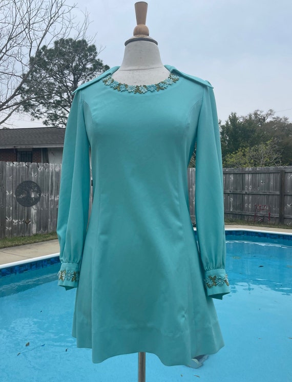 1960s long sleeve minidress, mini dress
