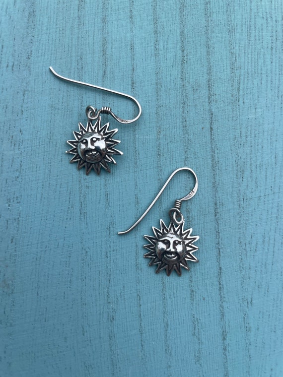 Vintage sterling silver sun earrings