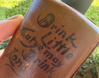 vintage leather cased flask