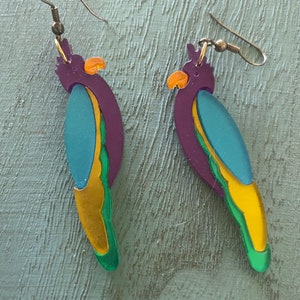 Vintage parrot earrings