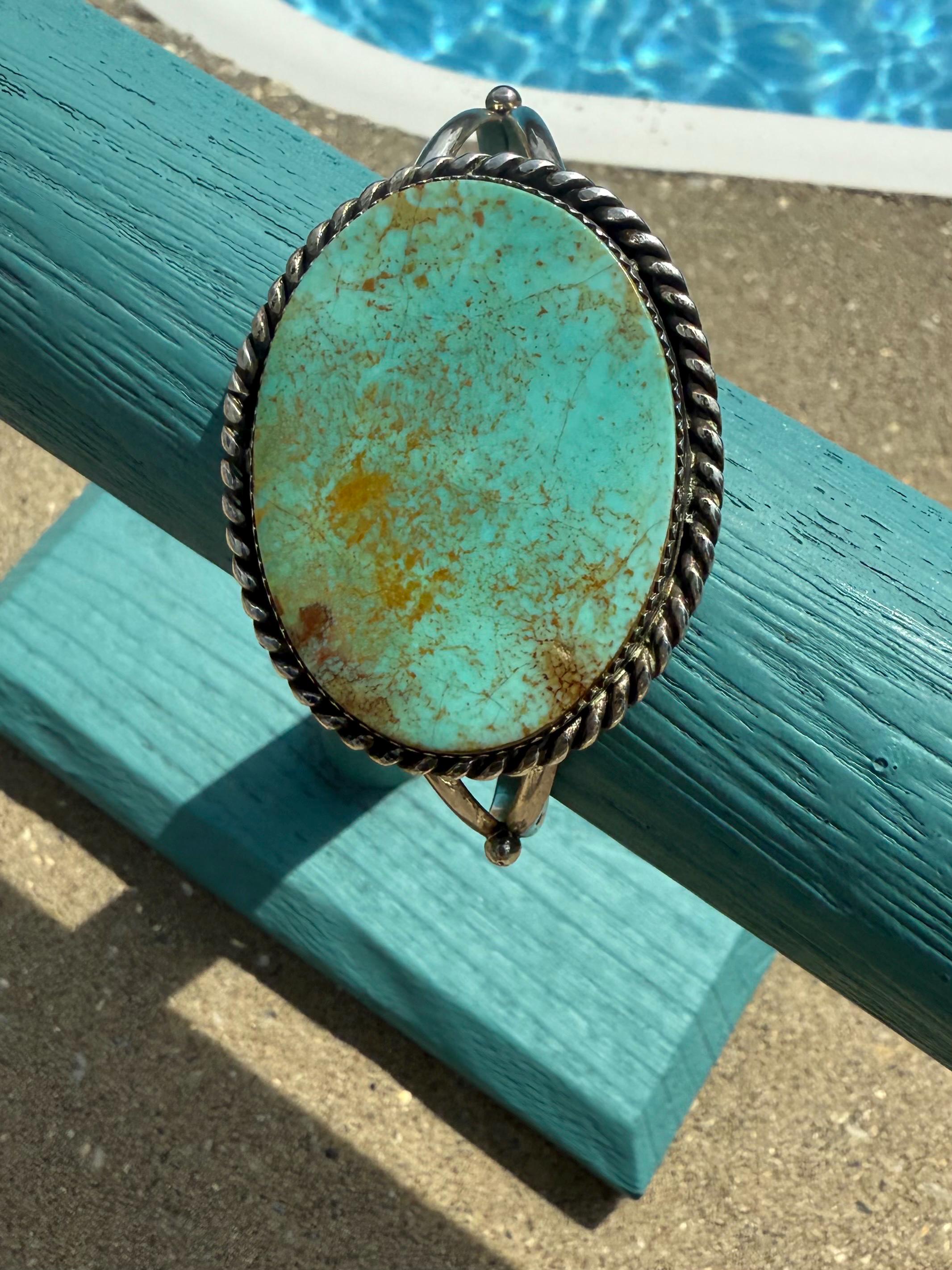 Large Vintage Native American,  Royston turquoise cuff bracelet