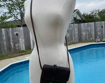 Vintage Brighton crossbody purse woven leather