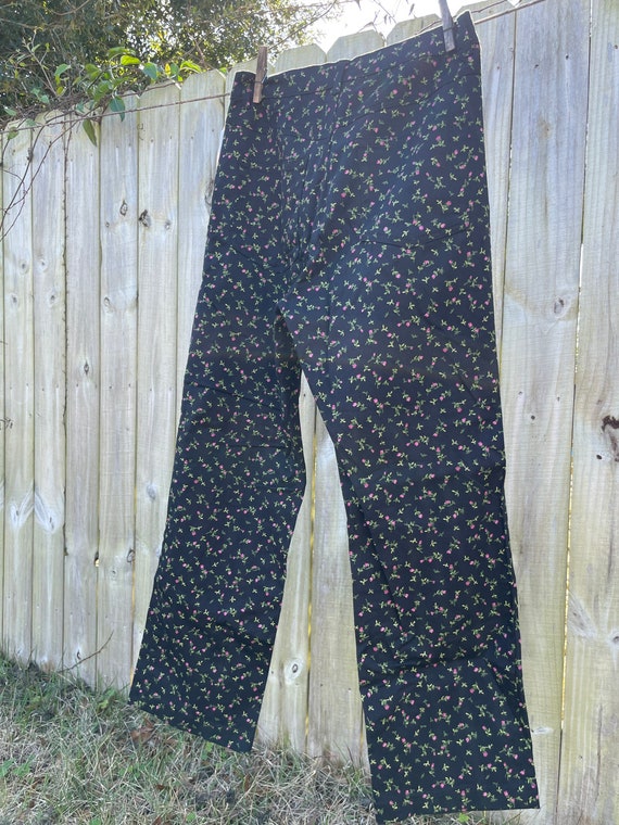 Vintage 1990s floral print pants - image 3