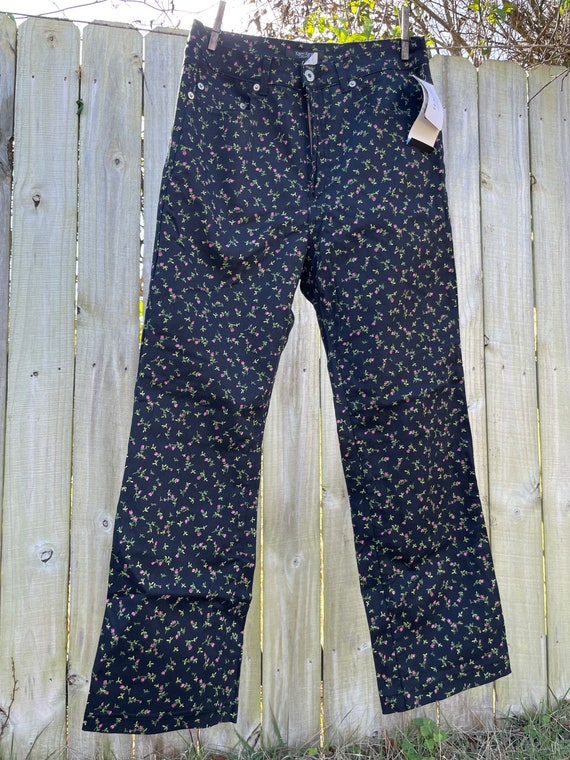 Vintage 1990s floral print pants - image 1