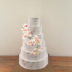 6 Tiers tall Fake wedding cake. Naked cake. Semi naked cake. Cake display. Centerpiece. image 3
