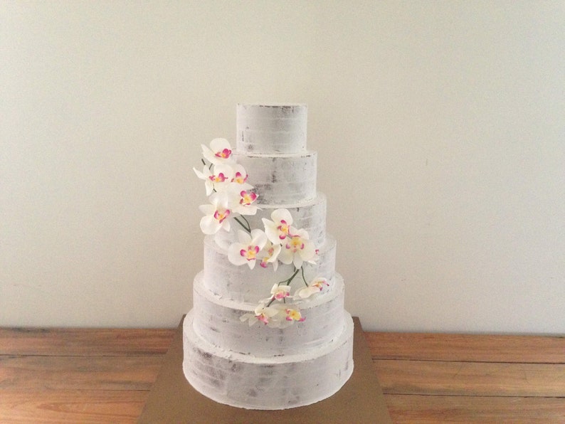 6 Tiers tall Fake wedding cake. Naked cake. Semi naked cake. Cake display. Centerpiece. image 3