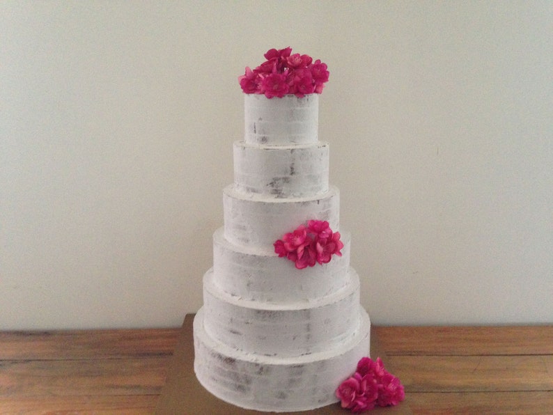 6 Tiers tall Fake wedding cake. Naked cake. Semi naked cake. Cake display. Centerpiece. image 2
