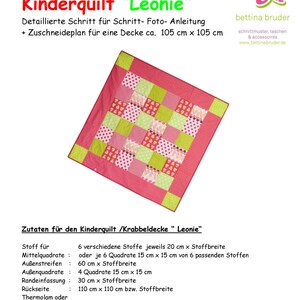 BBS 303 Kinderquilt Leonie Schnittmuster/Fotoanleitung image 2