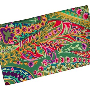 Damen-Loopschal Blumen Paisley grün bunt ca. 25 cm x 140 cm 100% Baumwolle Rundschal Schlauchschal Bild 2