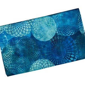 Damen-Loopschal Kreise Blautöne blau türkis ca. 25 cm x 140 cm 100% Baumwolle Rundschal Schlauchschal Bild 2