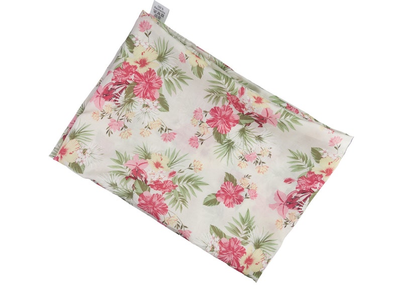 Damen-Loopschal Blumen Blätter creme rosa grün bunt Batist Voile ca. 25 cm x 140 cm 100% Baumwolle Rundschal Schlauchschal Bild 2