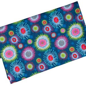 Damen-Loopschal Blumen blau bunt ca. 25 cm x 140 cm 100% Baumwolle Rundschal Schlauchschal Bild 2