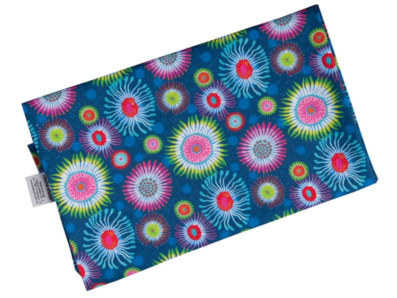 Damen-Loopschal Blumen blau bunt ca. 25 cm x 140 cm 100% Baumwolle Rundschal Schlauchschal Bild 2