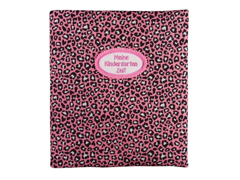 Ordner DIN A4 Leoprint Leopard rosa schwarz 8 cm Rückenbreite auf Wunsch mit Namen imagen 6