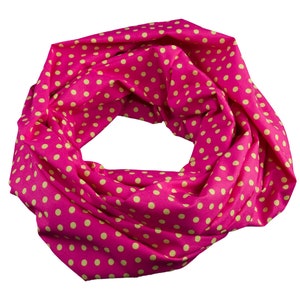 Damen-Loopschal Rundschal Schlauchschal Punkte Tupfen pink hellgrün - ca. 25 cm x 140 cm - 100% Baumwolle
