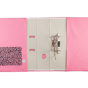 Ordner DIN A4 Leoprint Leopard rosa schwarz 8 cm Rückenbreite auf Wunsch mit Namen image 2